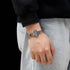 Panzerkette Armband Herren mit Kreuz versilbert chain cross bracelet uniqal